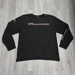 Vintage Y2K Polo Jeans Co. Ralph Lauren Black Long Sleeve Tee Size XL